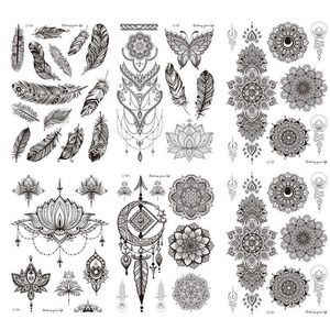 Tijdelijke tatoeages zwart kanten patroon roze pioen bloemenmeisjes tijdelijke tatoeages voor waterdichte tattoo -stickers 3D bloesem dame schouder diy z0403