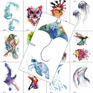 Tatouages temporaires bricolage aquarelle de diable tortue tatouage temporaire tatouages faux art art tatouage de poitrine pour hommes