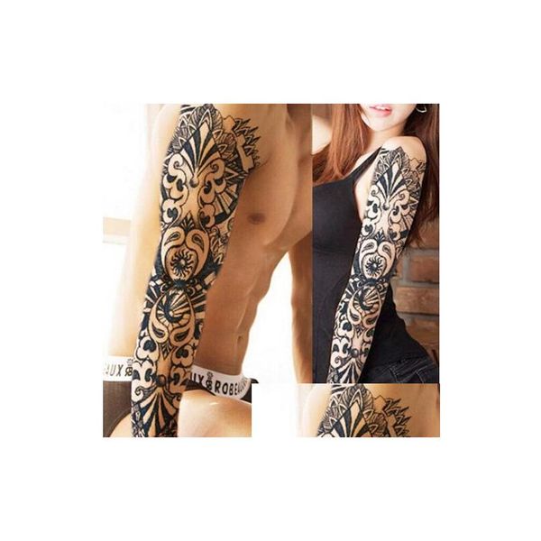 Tatuajes Temporales Fl Brazo Flor Etiqueta Engomada Del Tatuaje Manga Impermeable Hombres Mujeres Pintura Corporal Transferencia de Agua Tatuaje Falso Gota Entrega Salud Dhu0O