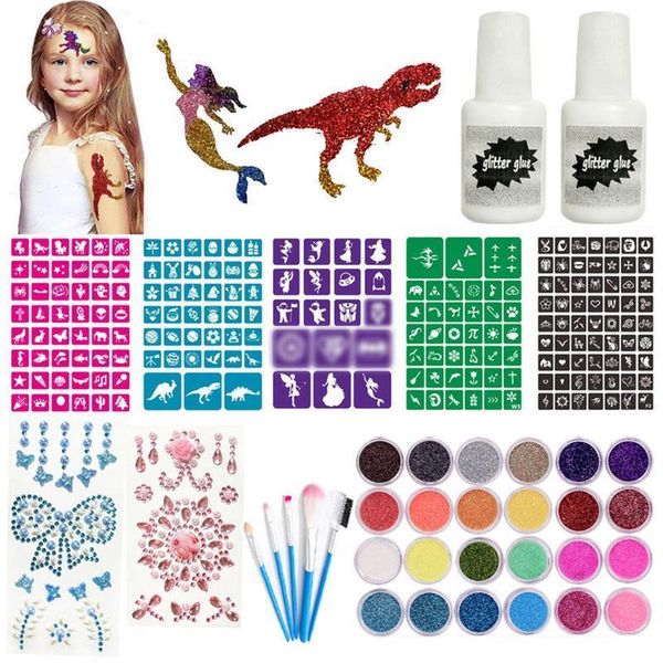 Tatuajes Temporales Glitter Tattoo Kit Sticker Con 18 Patrones Clásicos De Dibujos Animados Para Niños 230621