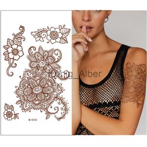 Tijdelijke tatoeages Henna waterdichte tijdelijke tatoeages voor vrouwen kant sexy body art schilderij nep tattoo stickers goedkope goederen voor 1 roebel stickers x0724