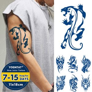 Tijdelijke tatoeages sap inkt lichaamskunst blijvende waterdichte tattoo sticker totem luipaard draak wolf tatoo arm nep vlam tatto mannen 230812