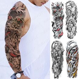Tijdelijke Tattoos Grote Arm Sleeve Tattoo Japanse Draak Prajña Waterdichte Tatto Sticker Mechanische Body Art Volledige Nep Tatoo Vrouwen Mannen 230606
