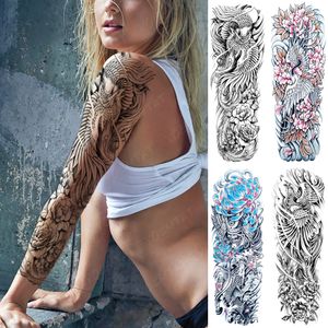 Tijdelijke tatoeages Grote volledige arm mouw Tattoo Japanse traditionele samurai waterdichte tatoo sticker totem mannen vrouwen phoenix nep tatto 230812