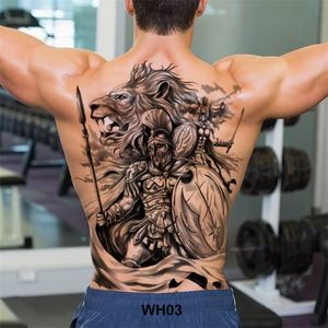 Tatuajes temporales Tatuaje temporal grande para hombres, tatuaje, arte corporal, espalda completa, pegatina de tatuaje sexy, Rey León, tigre, dragón, diseños de tatuajes a prueba de agua 221105