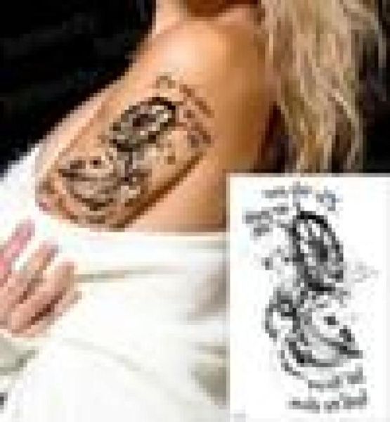 Tatouages temporaires tatouage tatouage Anchor Compass tatouage Longueur du tatouage