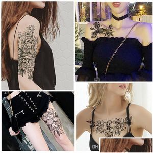 Tatouages temporaires Petit Fl Fleur Bras Autocollants De Tatouage Imperméable Cerf Chat Hibou Pour Femmes Hommes Body Art Drop Delivery Santé Beauté Dhvoj