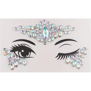 Tatouages temporaires Tatouage Temporaire Visage Bijoux Gemmes Strass Décoration Partie Maquillage Corps Brillant Festival Flash Tatouages Art Stic Dhjq2