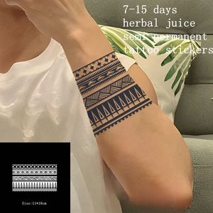 Tijdelijke tatoeages totem ring kruidensap tattoo sticker waterdichte semi permanent kunst nep mannen vrouwen arm been sticker faux tatouage 230812