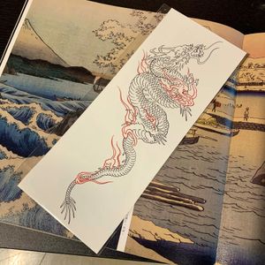 Tatouages ​​temporaires autocollants de tatouage étanche à double couleur chinois dragon arme de jambe art faux hommes femmes grosse taille 230812