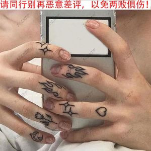 Tijdelijke tatoeages waterdichte tattoo sticker vlam liefde hart bloemen ster selfie body art nep tatto flash tatoo op vinger voor mannen vrouwen 230812