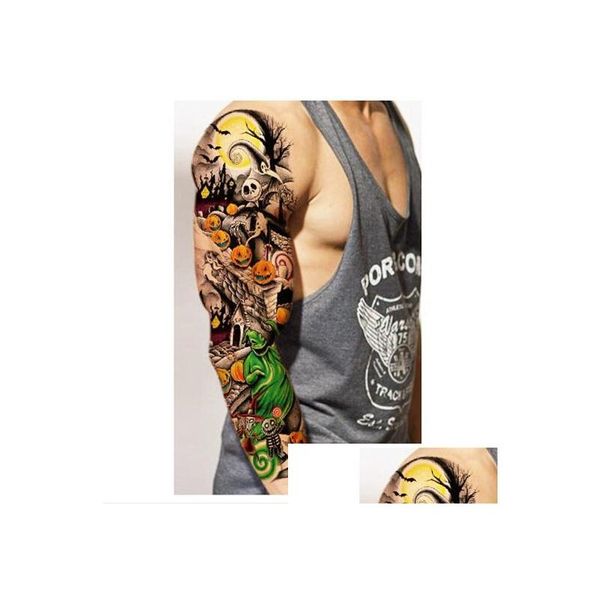 Tatuajes Temporales Venta al por mayor Pegatinas a prueba de agua para Body Art Flash Tattoo Sleeve Producto sexy Fake Metallic Transfer Drop Delivery H Dhevf