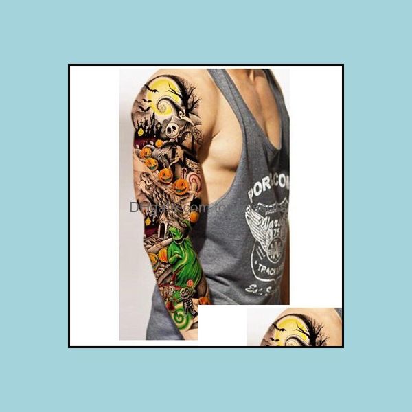 Tatouages temporaires En Gros Étanche Tatouages Temporaires Autocollants Pour Body Art Flash Tattoo Sleeve Produit Sexy Faux Métallique Transf Dhlhm