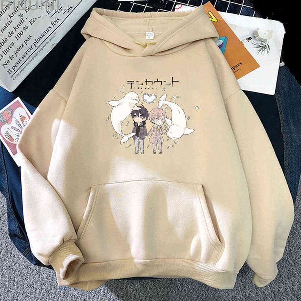 Ten Count Hoodie Loose Cute Boys Comics Print Otoño Invierno ropa mujer Harajuku moda coreana mujer bolsillo estético Anime Y0820