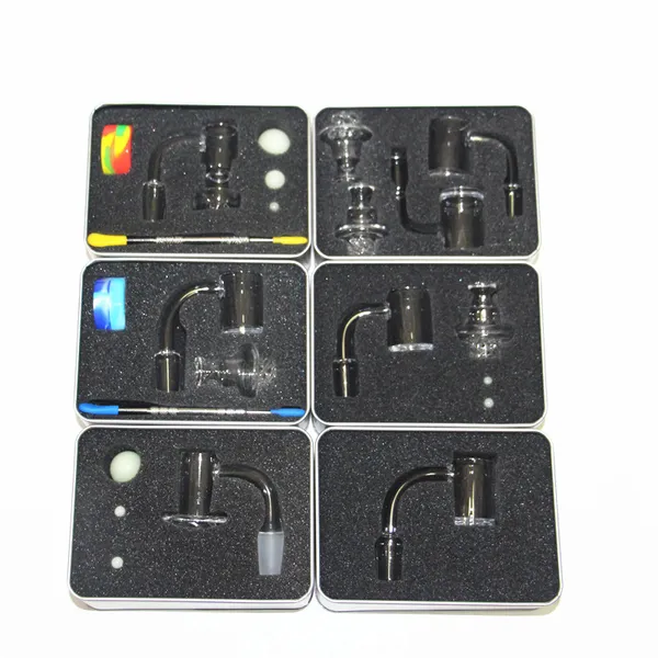 Diez estilos Flat Top Terp Slurper Pipas para fumar Cuarzo Banger con tornillo de mármol de vidrio y juego de perlas de rubí de 4 mm 14 mm 45 90 Clavos para bongs