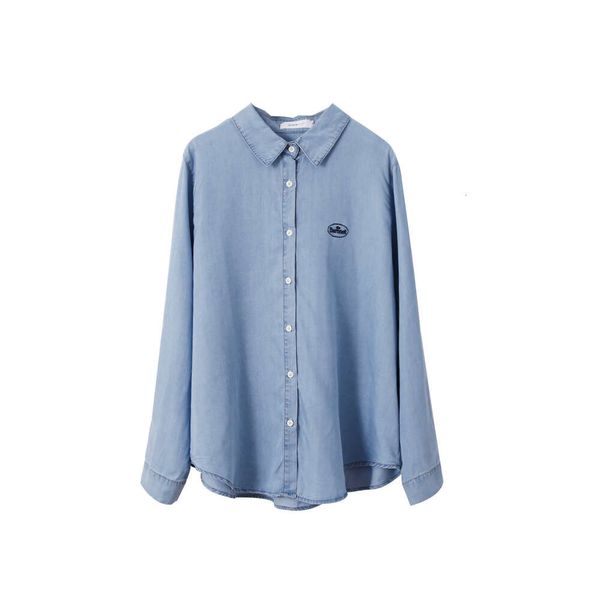 Tencel Denim Shirt for Broidered Womens printemps / été 2024 Nouveau livre décontracté lâche et minceur Coatxlf1