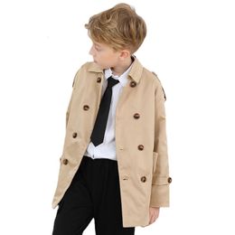 Tench Coats Big Boys Khaki Peoat Kids Trench Coat Double Butted Classic Button Veste Enfants Vestes d'automne print