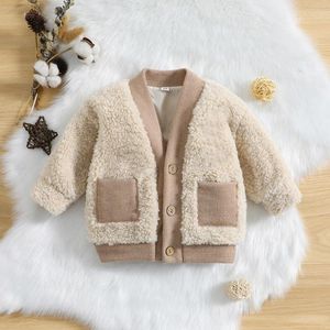 Tench Coats Born Infant Bébé Garçons Coton Automne Poche À Manches Longues Polaire Manteau Veste Vêtements