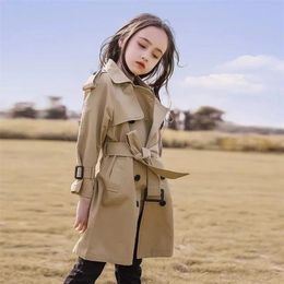 Tench Coats Girls Trench 9 Spring 8 Big Children's Clothing 7 Baby Coat Autumn 12 jaar Girl Kerstverjaardag Geschenk 9 Kinderkleding 221107