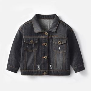 Tench manteaux Vestes Légères pour Enfants Toddler Enfants Outwear Automne Hiver À Manches Longues Denim Veste Blouse Garçons Noir Chasse Chemise 230608