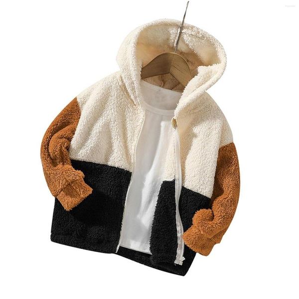 Tench Manteaux Petit Enfant Garçons Et Filles À Bascule Velours Avec Chapeau Veste Chaude À Manches Longues Épissage Couleur Lourd 5t Taille 14 Manteau