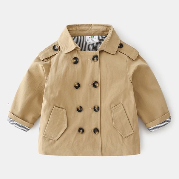 Tench manteaux Printemps Automne 2 3 4 5 6 8 10 12 Ans Beau Coupe-Vent Classique Kaki Survêtement À Double Boutonnage Trench-Coat Pour Enfants Garçon 230726