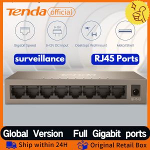 TENDA 8 Puerto Gigabit Ethernet Switch Network Switch 10/100/1000Mbps 5/8/16 Puerto Interruptor de escritorio Full-Duplex 6KV Lightning Protect