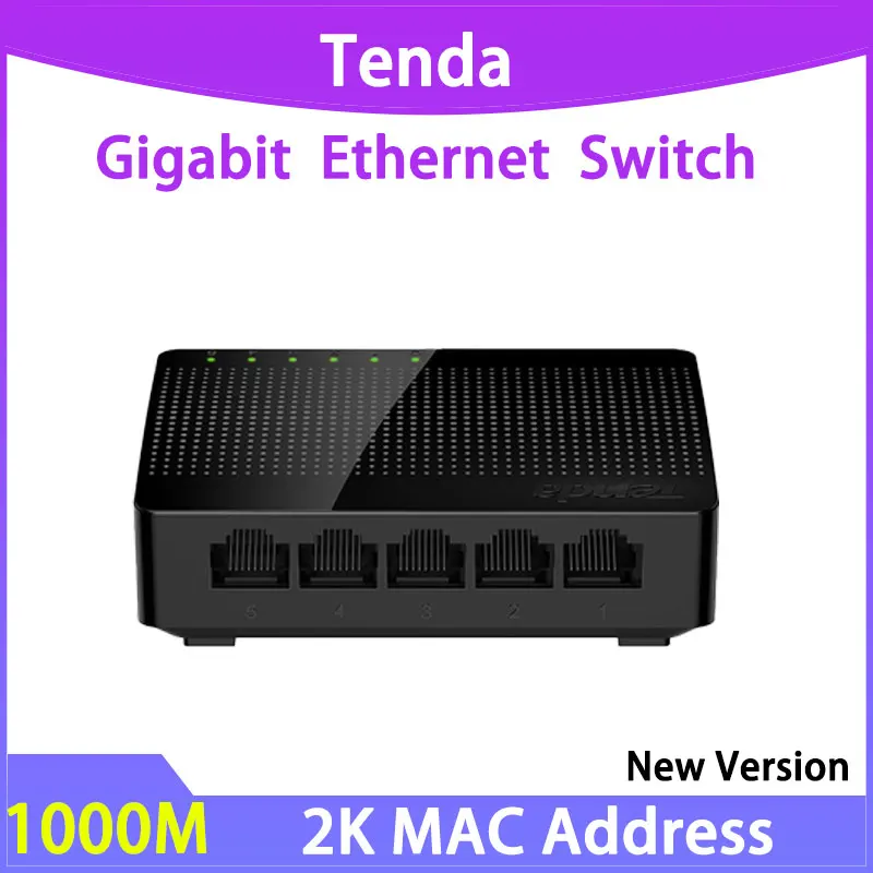 Tenda SG105 Gigabit 1000M Mini 5-Port Desktop Switch Fast Ethernet Network Switch LAN Hub RJ45 Ethernet and Switching Hub Shunt