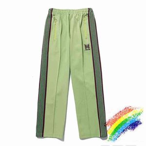 Pantalon de jogging à aiguille Awge vert tendre pour femmes et hommes, pantalon Awge de haute qualité avec broderie papillon, pantalon à aiguille T220721