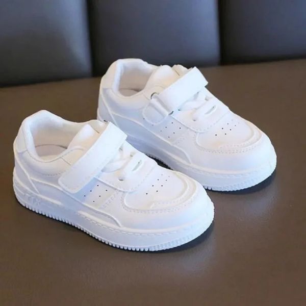 Tenis baskets enfants chaussures bébé printemps garçons filles sport chaussures décontractées en cuir en cuir en cuir soft enfants petit blanc 240426