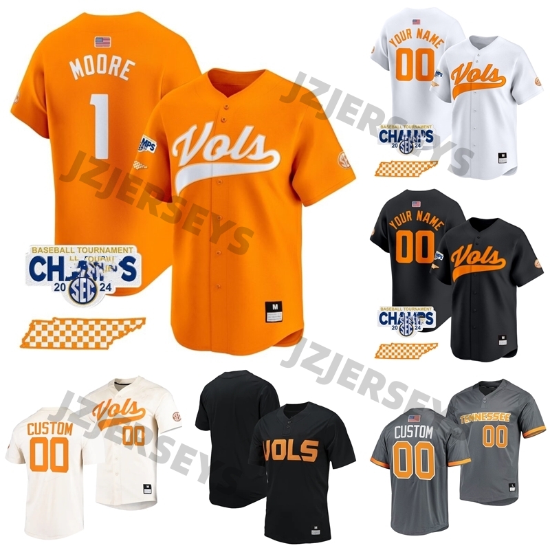 Tennessee Volunteers 2024 Tournament Champions Premier Limited Baseball Jersey All Stitched Christian Moore Bradke Lohry Blake Burke Billy Dreiling VOLS Jersey
