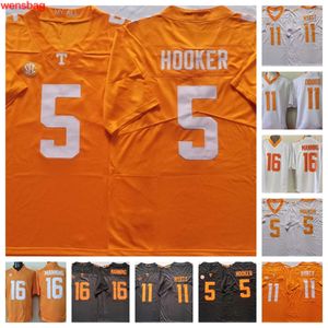 Tennessee Vrijwilligers voetbalshirt op voorraad 5 Hendon Hooker 11 Jalin Hyatt 11 Joshua Dobbs 16 Peyton Manning gestikt Jersey Borduurwerk vrouwen Jeugd Men Size