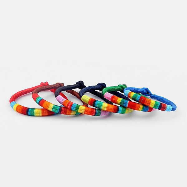 Bracelet de Tennis multicolore gris, 10 pièces/lot, cordon de soie Rasta, ficelle d'amitié