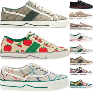 Tennis 1977 Designer Chaussures Pour Hommes Femmes Plate-forme En Cuir Noir Basse Toile Denim Sneaker Mode De Luxe Ébène Floral Apple Imprimer Plat Casual Baskets