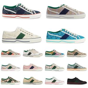 Tenis 1977 Zapatos de moda Diseñador de lujo Zapato para mujer Italia Verde y rojo Raya Web Suela de goma para algodón elástico Plataforma baja Top Hombre Mujer Zapatilla de deporte