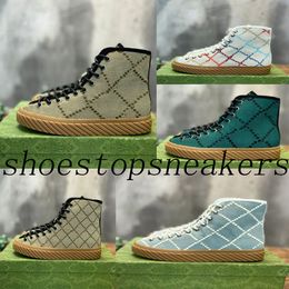 Tennis 1977 Nieuwe Maxi Sneaker Designer Dames Schoen Lint Trim Kameel En Ebbenhout Canvas Schoenen Voor Dames Rubberen Zool Nieuwe Sneakers Hoge Top