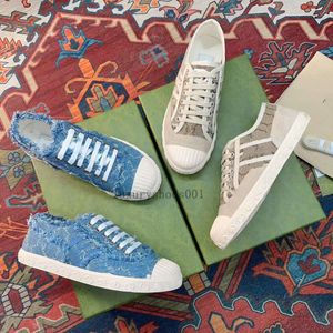 Tennis 1977s sneaker-ontwerpers canvas casual schoen dames schoenen aas rubber zool geborduurde beige gewassen jacquard denim mode klassieke topkwaliteit 5.23 01
