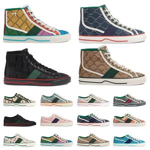 Tennis 1977s sneaker -ontwerpers canvas jurk schoen vrouwen schoenen schoenen aas rubber zool geborduurde beige gewassen jacquard mode klassieke denim trainers sneakers