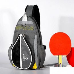 Sacs de tennis Sac de raquette de table en nylon de haute qualité Sports Loisirs Poitrine Clap Set Cadeau de stockage 231201 Livraison directe Dhedi