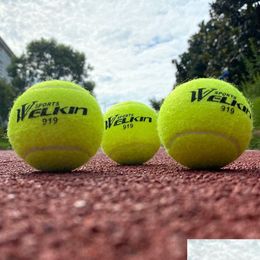 Balles de tennis Welkin 1pcs Training Professional Ball Quality Quality High Bounce pour Family Famil Beginner School Club Drop Livrot Dhuvy