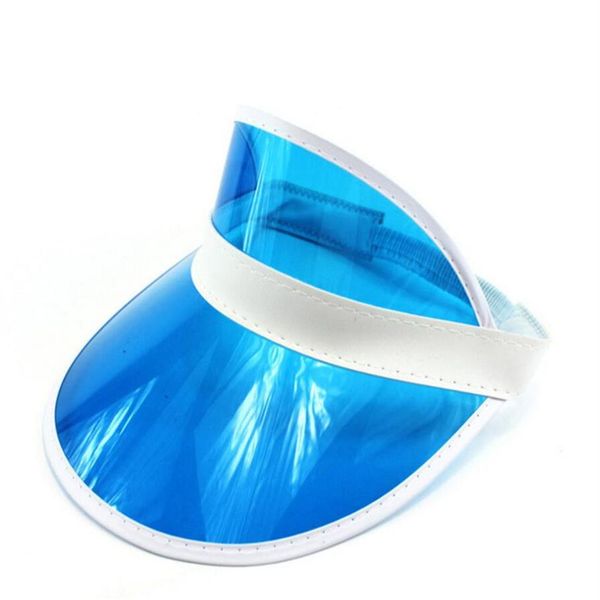 Chapeau de soleil clair en plastique coloré de plage de tennis Bingo Vegas Dealer Neon Golf Visor Hat Cap 20pcs lot2377