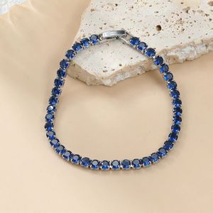 Tennis bleu rond Zircon avec bracelet Alphabet romain bracelet de créateur de luxe bijoux de haute qualité avec boîte 3URC