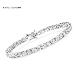 Bracelet de Tennis 3mm 925 argent plaqué or 14k femmes diamant naturel Moissanite Bracelets de Tennis en argent Sterling/