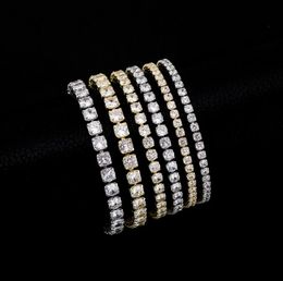 Tennis armband Designer armbanden zilvergouden ketting diamant zirkoon mode sieraden roestvrij staal voor mannen 3 mm 4 mm 5 mm kettingen 7 inch 8inch