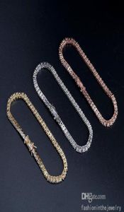 Bracelet de tennis Braceuses de diamant Bracelets pour femmes Gift de bijoux de luxe 3 4 5 6 mm 7 8 pouces Fashion Moisanite White Gold Zircon 8543886