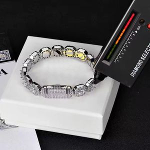 Tennisarmband voor vrouwen ingelegd 1 rij diamant titanium staal verguld goud 8/10/12mm breedte Iced Out Moissanite armbanden hiphop rock heren designer sieraden