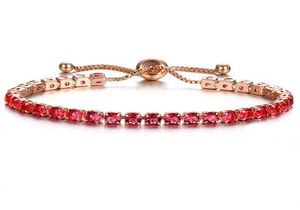 Bracelet de tennis Femmes039 Bracelets de chaîne réglable de mode Zircone Rose Gold Love Gift Luxury Bijoux brillant326C1280786