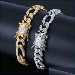 Tennis armbanden armbanden sieraden mode hiphop mannen dames micro plave fel zirkoon tennis luxe 18k vergulde ketting 3488 q2 dro dhujb