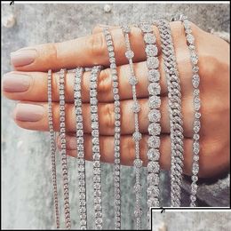 Tennis Bracelets Sieraden 20 -stijl Sparkling Luxury 925 Sterling Sier Mti Shape White Topaz CZ Diamond Gemstones Dames Wedding Bracel Dhiv5