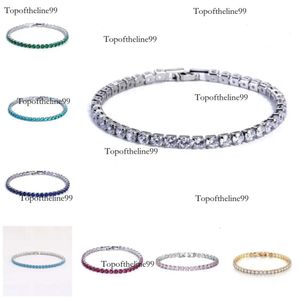Bracelets de tennis bijoux de zircone cubique en zircone chain de cristal de cristal pour femmes hommes Gold Sier Bracelet Édition originale